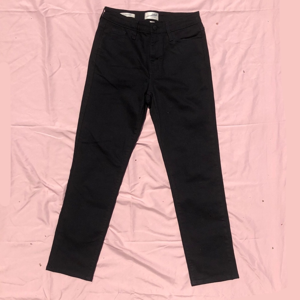 high rise slim straight jeans